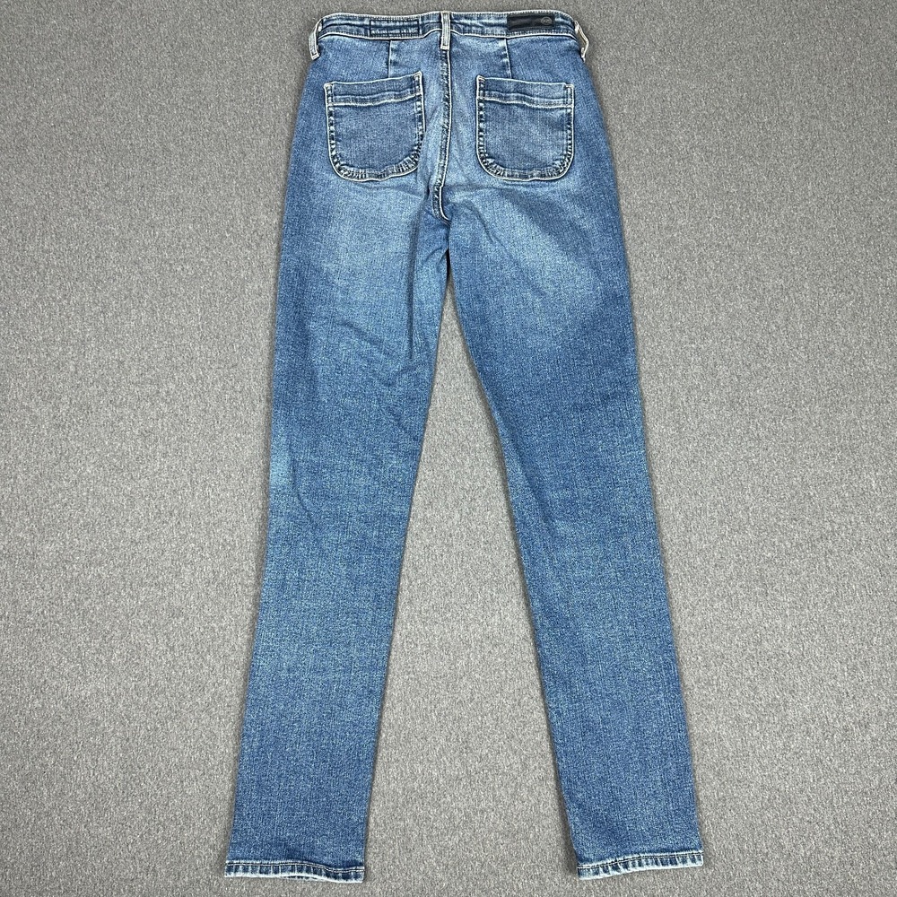 AG Anthropologie Vintage Stevie Ankle Button Up Jeans 25R Slim Straight Patch - Picture 10 of 11